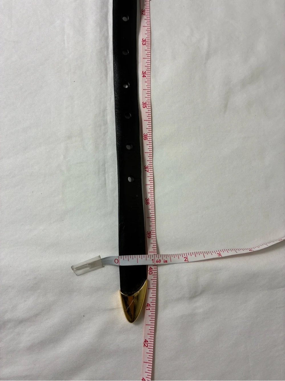 Womens belt 41” long Classic Black Faux Leather with Gold Buckle